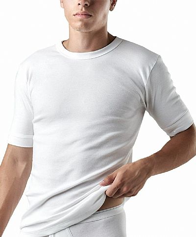 Apple Boxer ανδρικό t/shirt classic με μανίκι 3/4 και στρογγυλή λαιμόκοψη 0410150 Λευκό