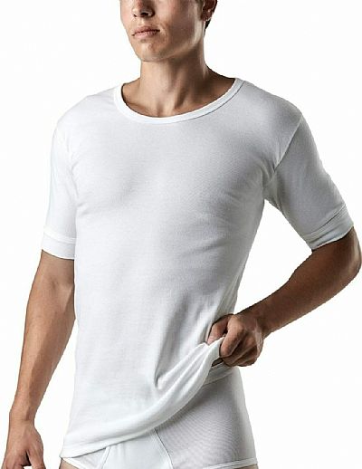 Apple Boxer ανδρικό t/shirt classic με μανίκι 3/4 και βαθιά λαιμόκοψη 0410151 Λευκό